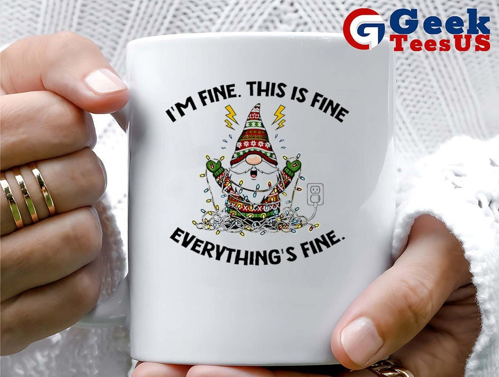 Gnome tree im fine this is fine everythings fine Merry Christmas 2025 shirt
