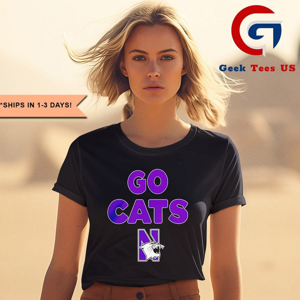 Go Cats Northwestern Wildcats slogan logo shirt