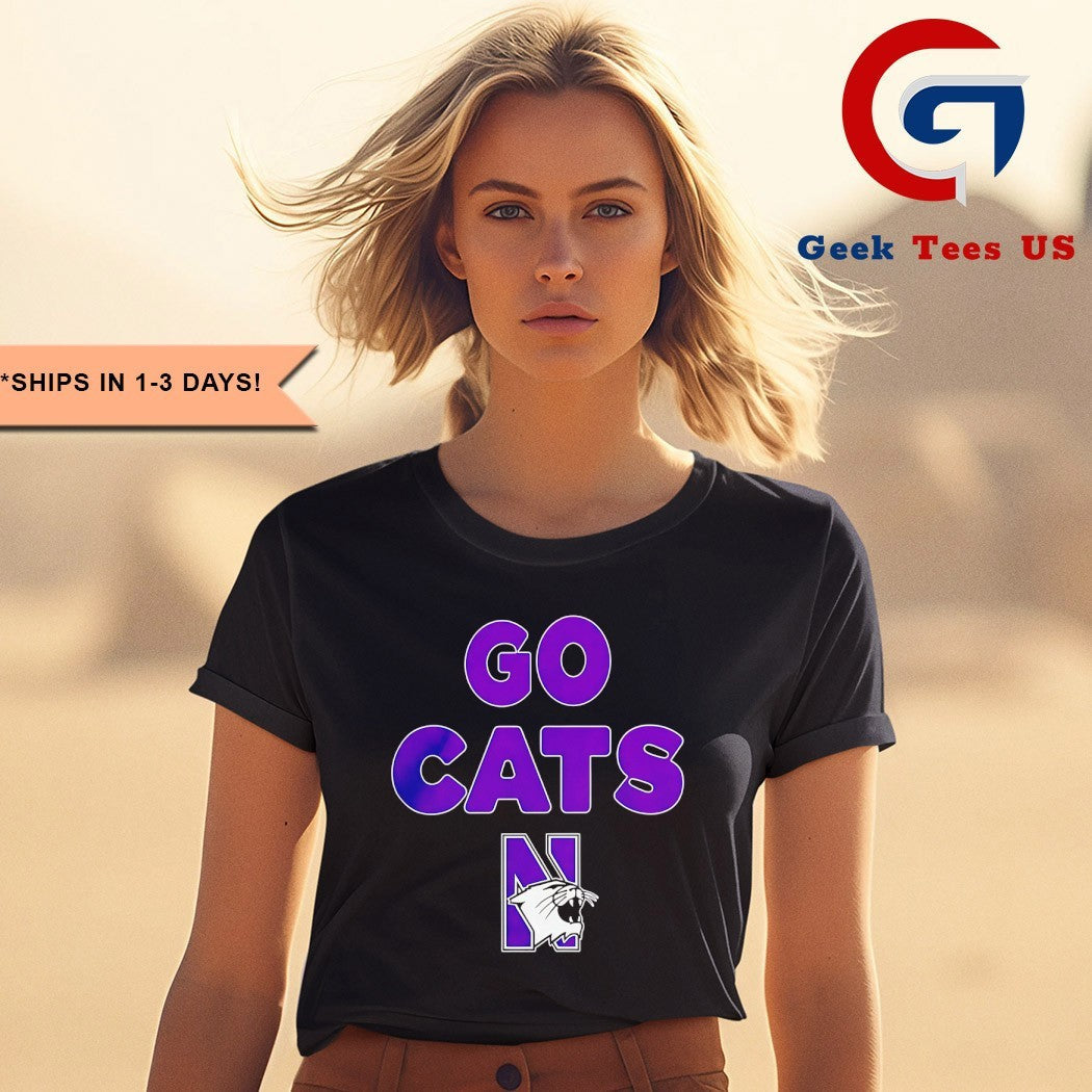 Go Cats Northwestern Wildcats slogan logo shirt