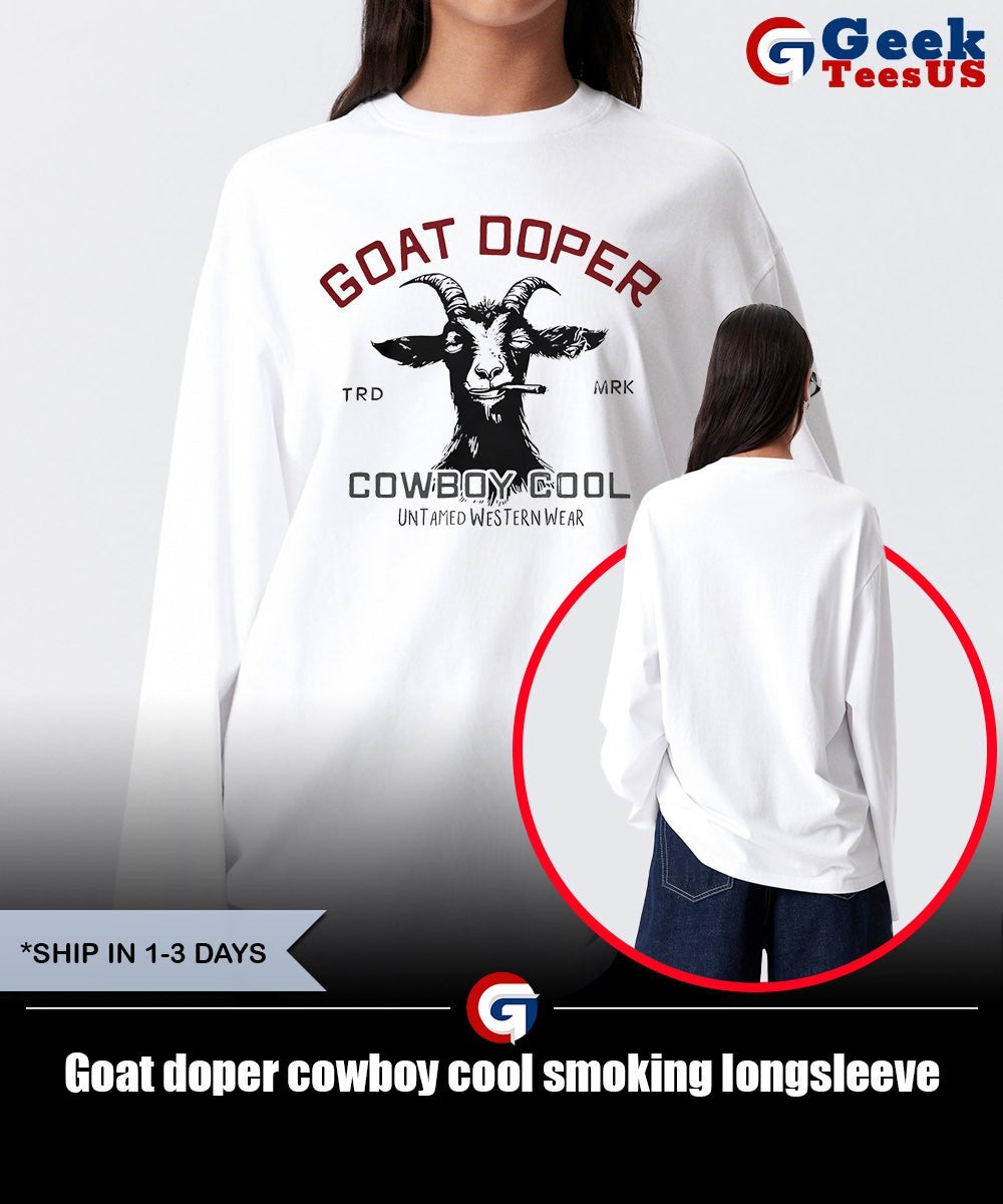 Goat doper cowboy cool smoking shirt