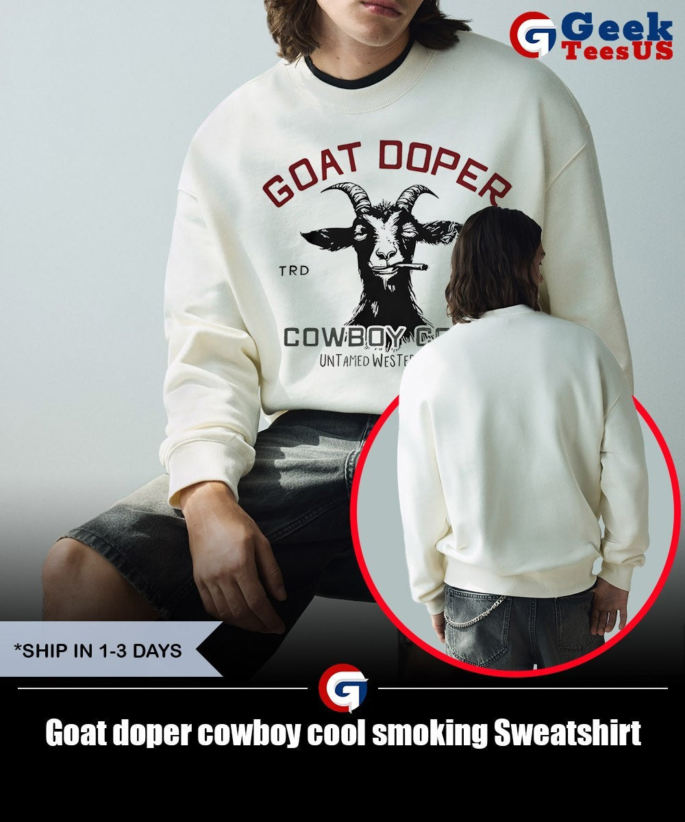 Goat doper cowboy cool smoking shirt