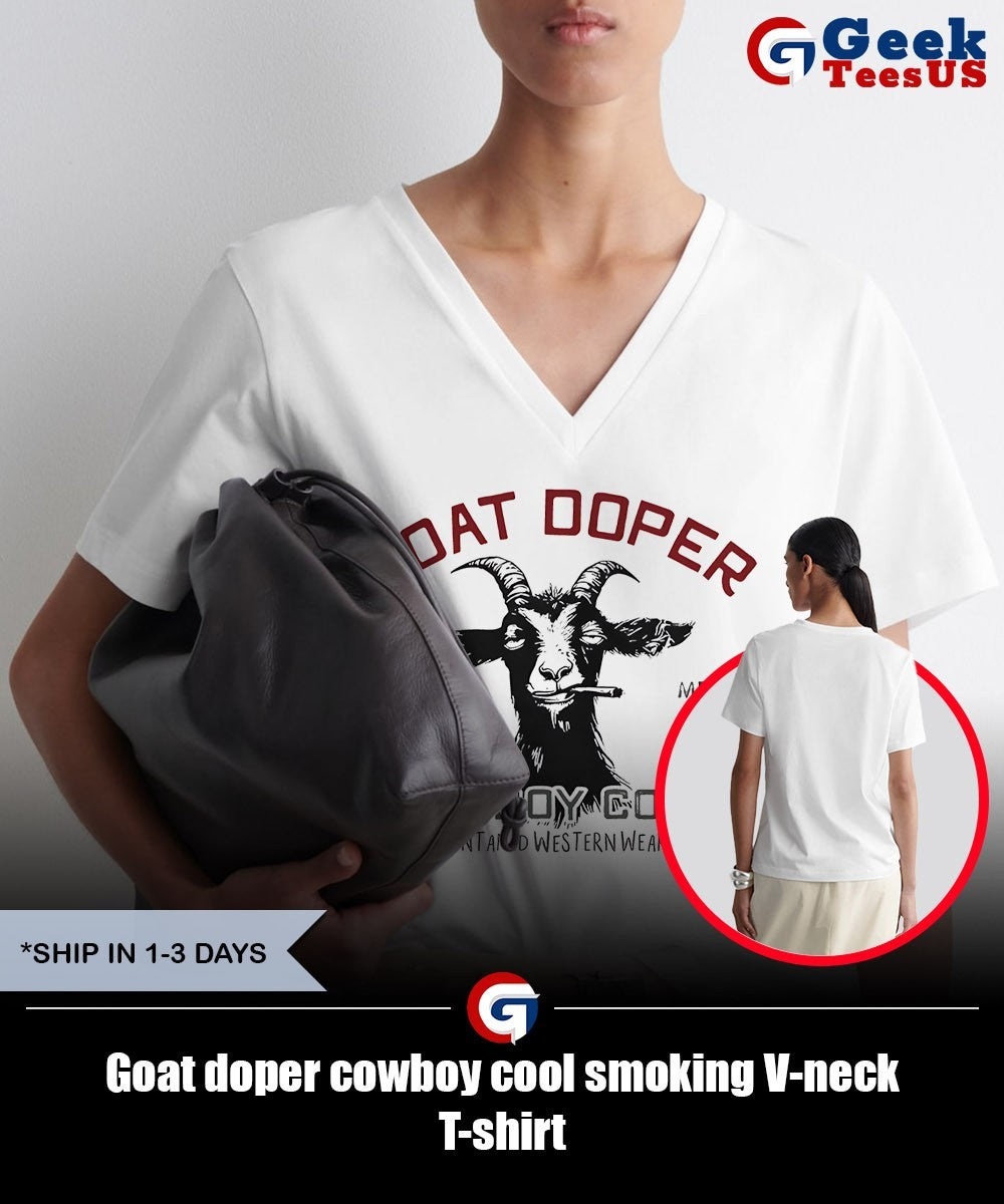 Goat doper cowboy cool smoking shirt