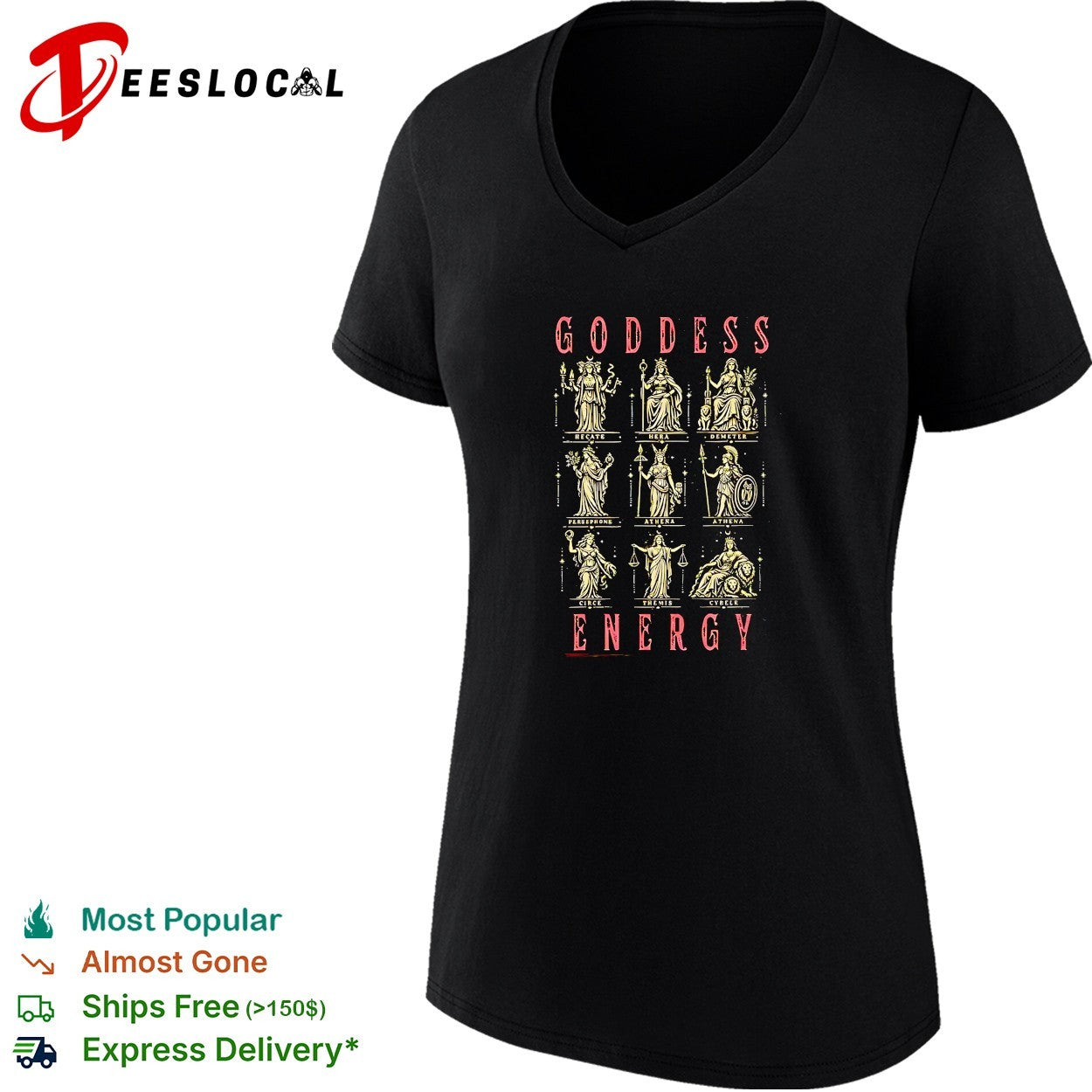 Goddess energy Greek mythology grid shirt