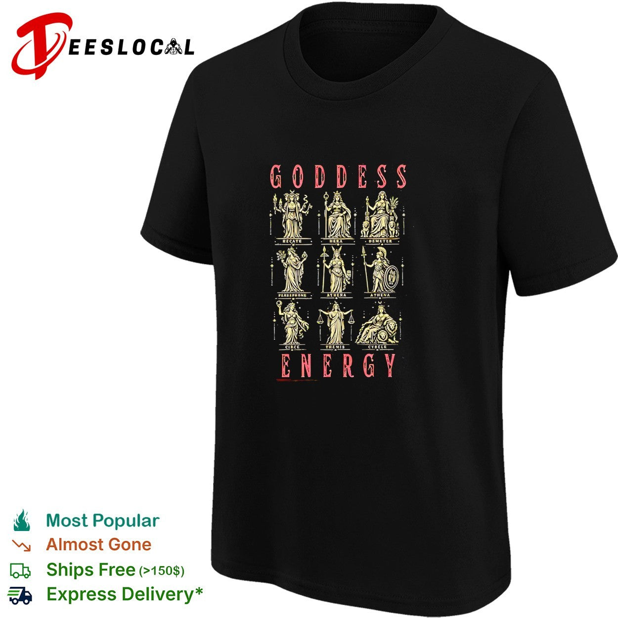 Goddess energy Greek mythology grid shirt