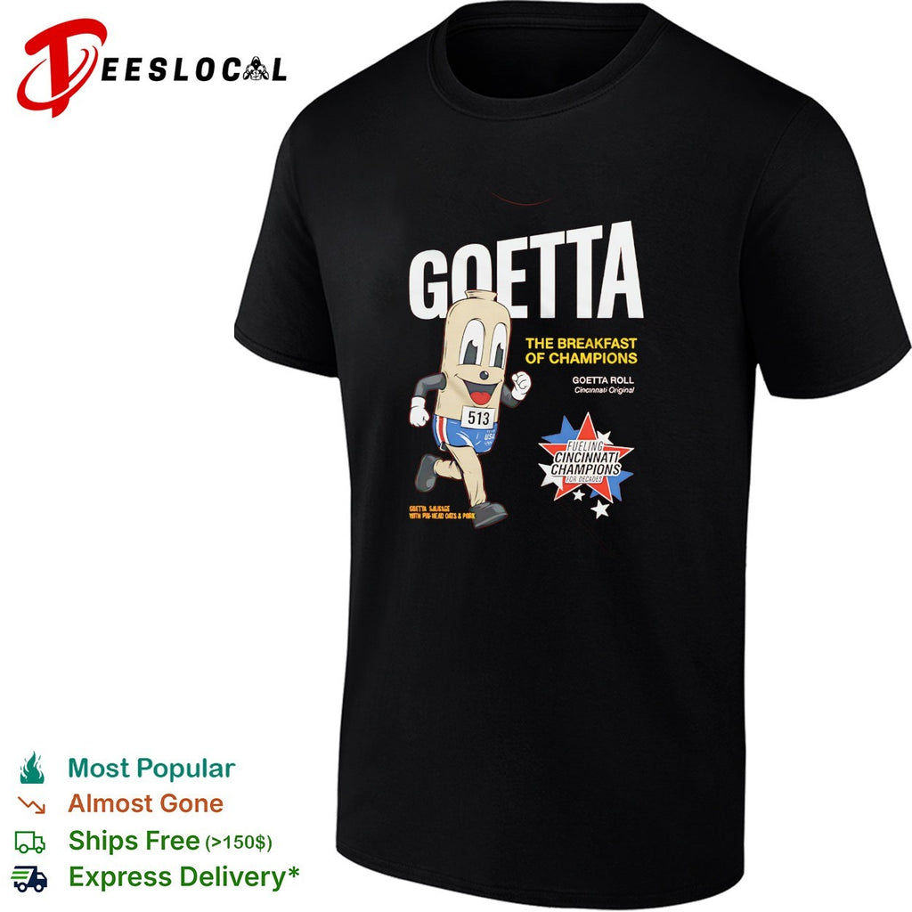 Goetta mascot running marathon race bib 513 breakfast of champions cincinnati shirt