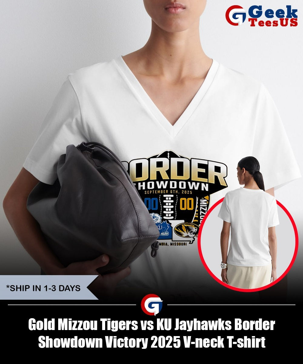 Gold Mizzou Tigers vs KU Jayhawks Border Showdown Victory 2025 shirt