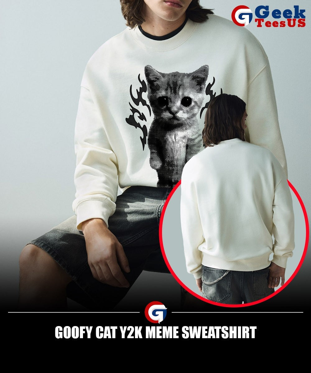 Goofy cat Y2K meme shirt