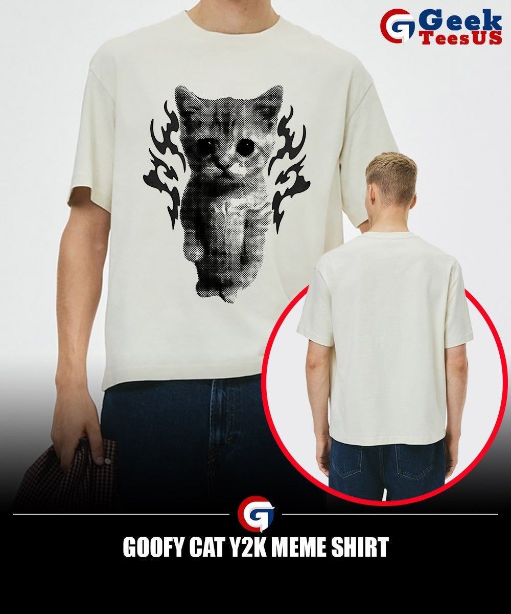 Goofy cat Y2K meme shirt