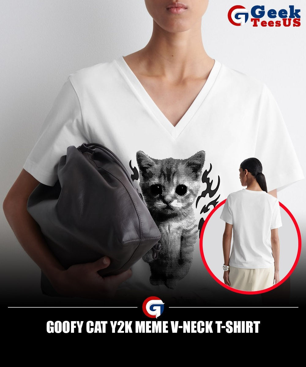 Goofy cat Y2K meme shirt