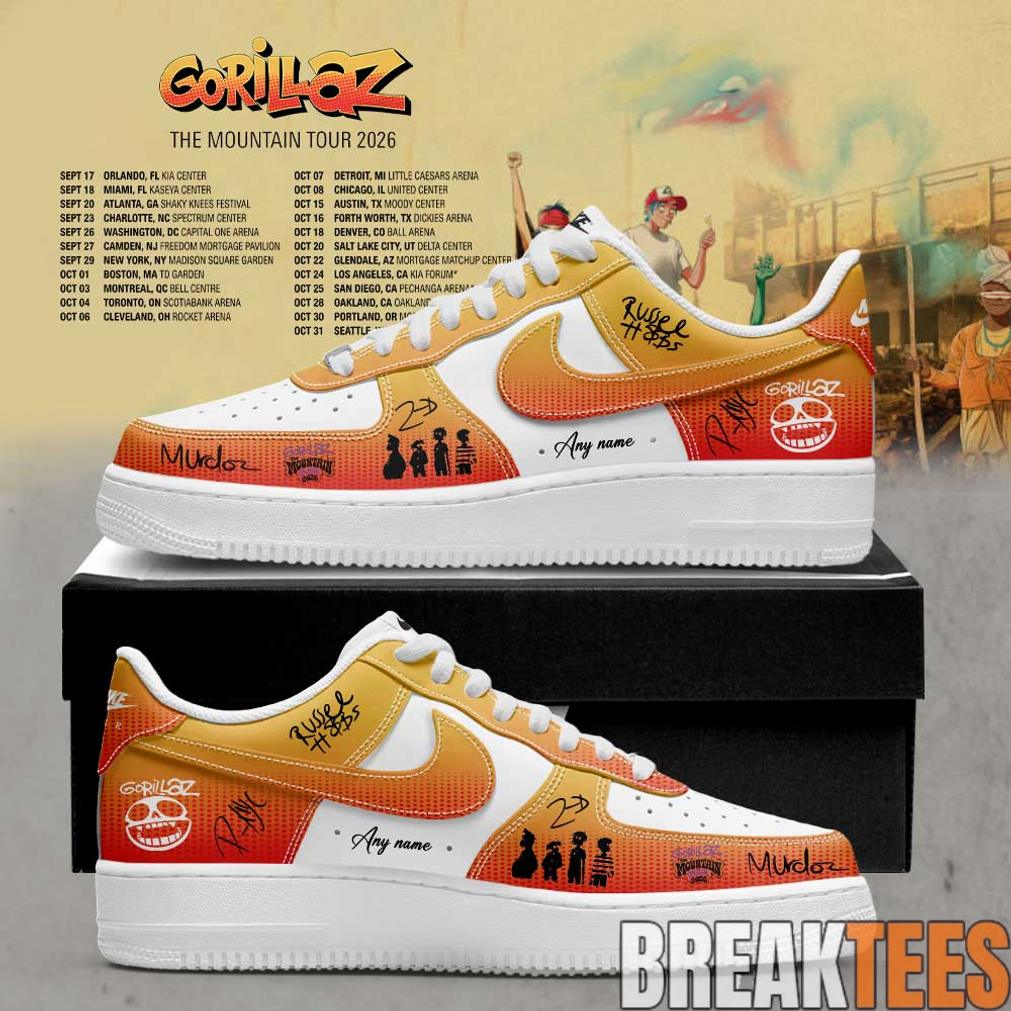 Gorillaz The Mountain Tour 2026 Signature Custom AF1 Shoes