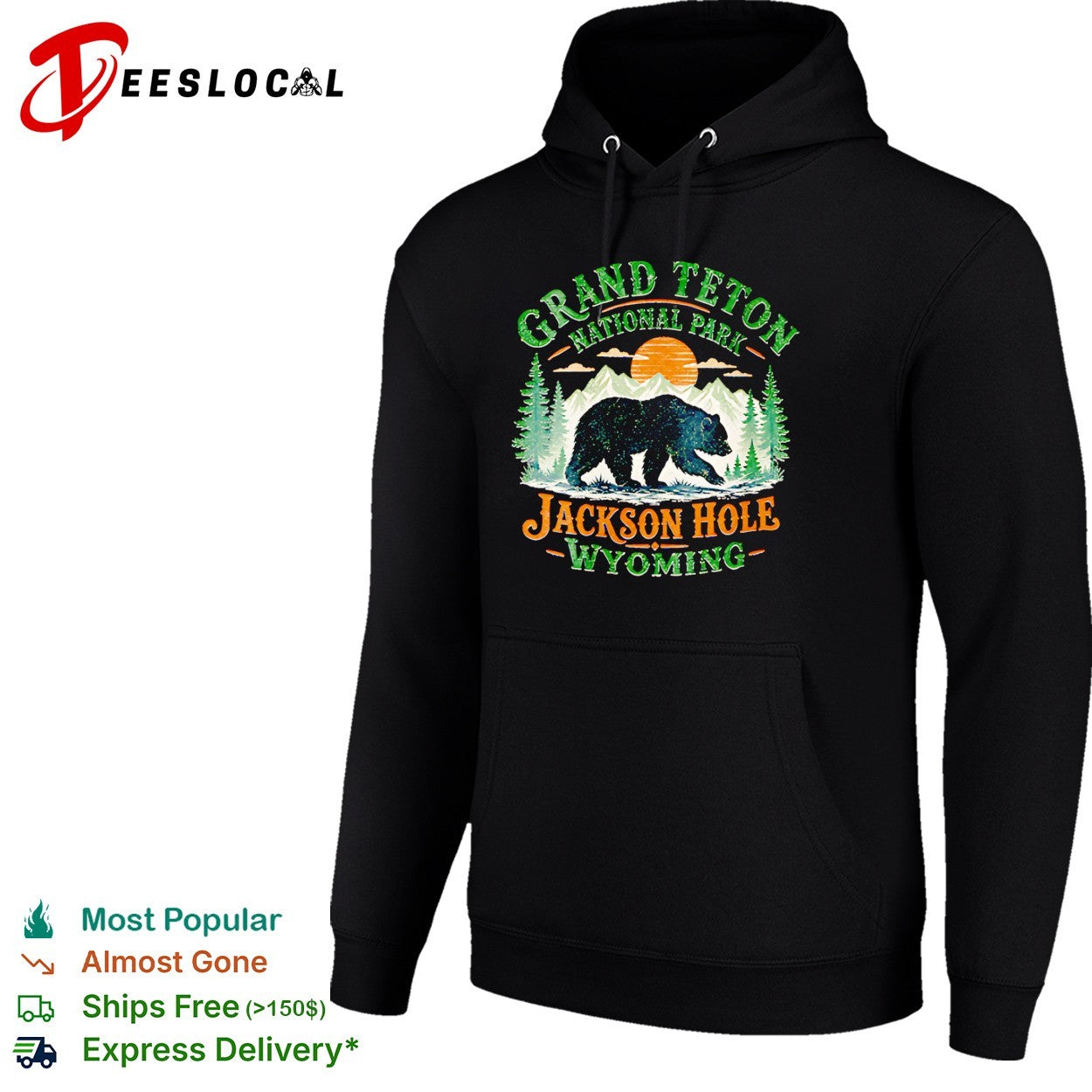 Grand Teton National Park bear walking beneath mountains Jackson Hole Wyoming shirt