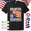 Grantifa Grandmas Against Fascism flag Rosie the Riveter shirt