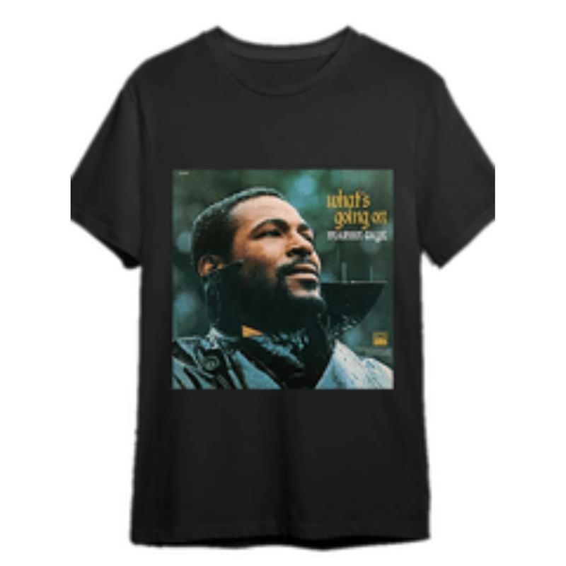 [Graphic Tees] Cotton mens   gaye whats going on graphic t shirt casual black cotton tee with iconic album   machine...