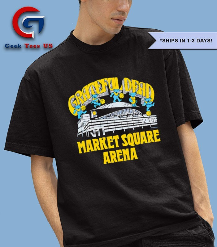 Grateful Dead Bears Indiana Pacers NBA Market Square Arena shirt