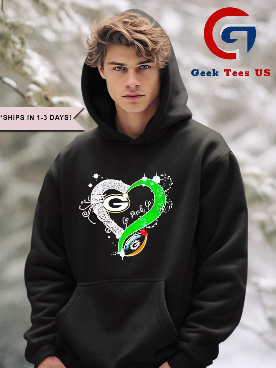 Green Bay Packers Go Pack Go Diamond Heart 2025 shirt