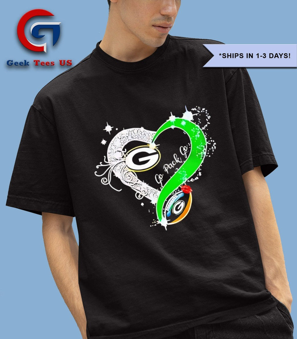 Green Bay Packers Go Pack Go Diamond Heart 2025 shirt
