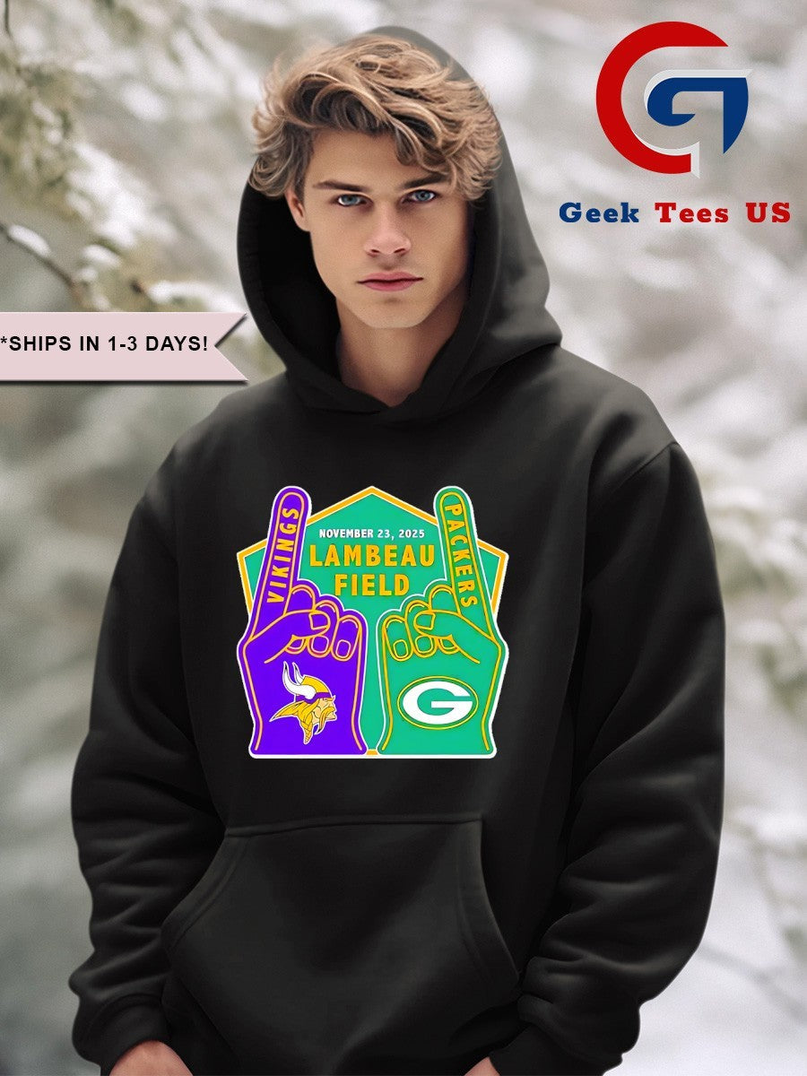 Green Bay Packers vs Minnesota Vikings hands Lambeau Field November 23 2025 Matchup Game shirt