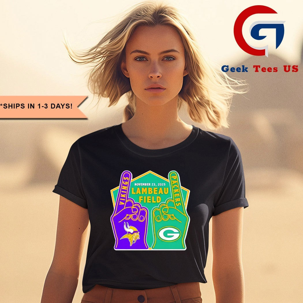 Green Bay Packers vs Minnesota Vikings hands Lambeau Field November 23 2025 Matchup Game shirt