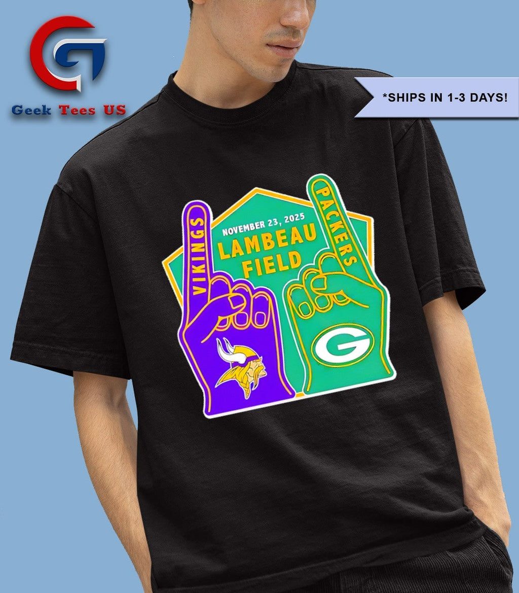 Green Bay Packers vs Minnesota Vikings hands Lambeau Field November 23 2025 Matchup Game shirt
