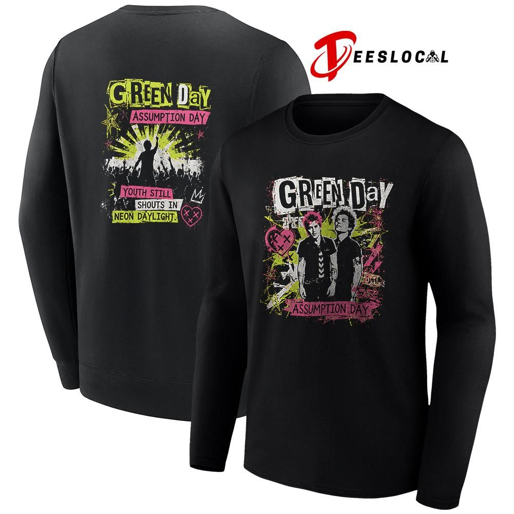 Green Day assumption day youth still shouts in neon daylight shirt