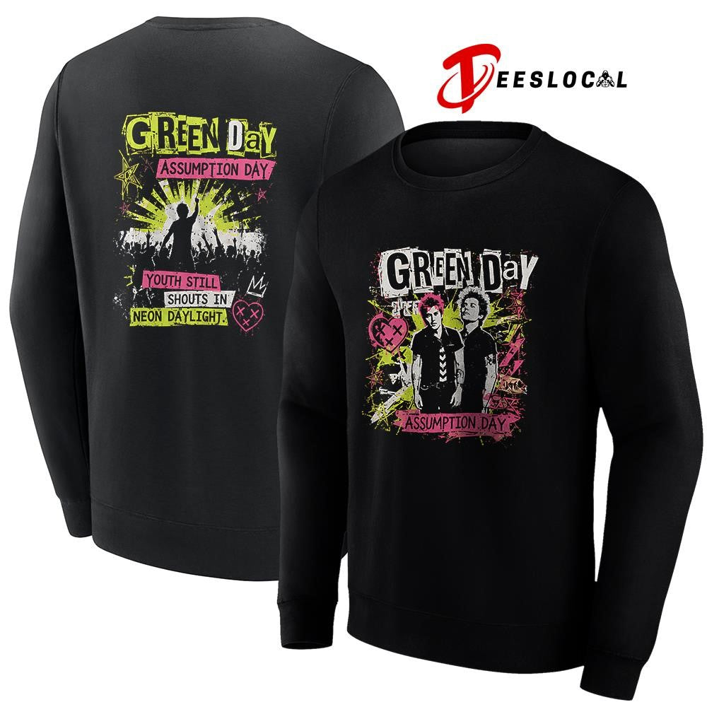 Green Day assumption day youth still shouts in neon daylight shirt