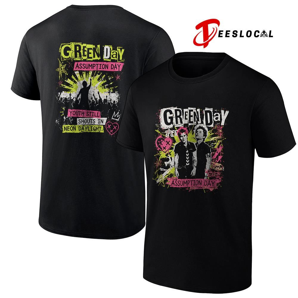 Green Day assumption day youth still shouts in neon daylight shirt