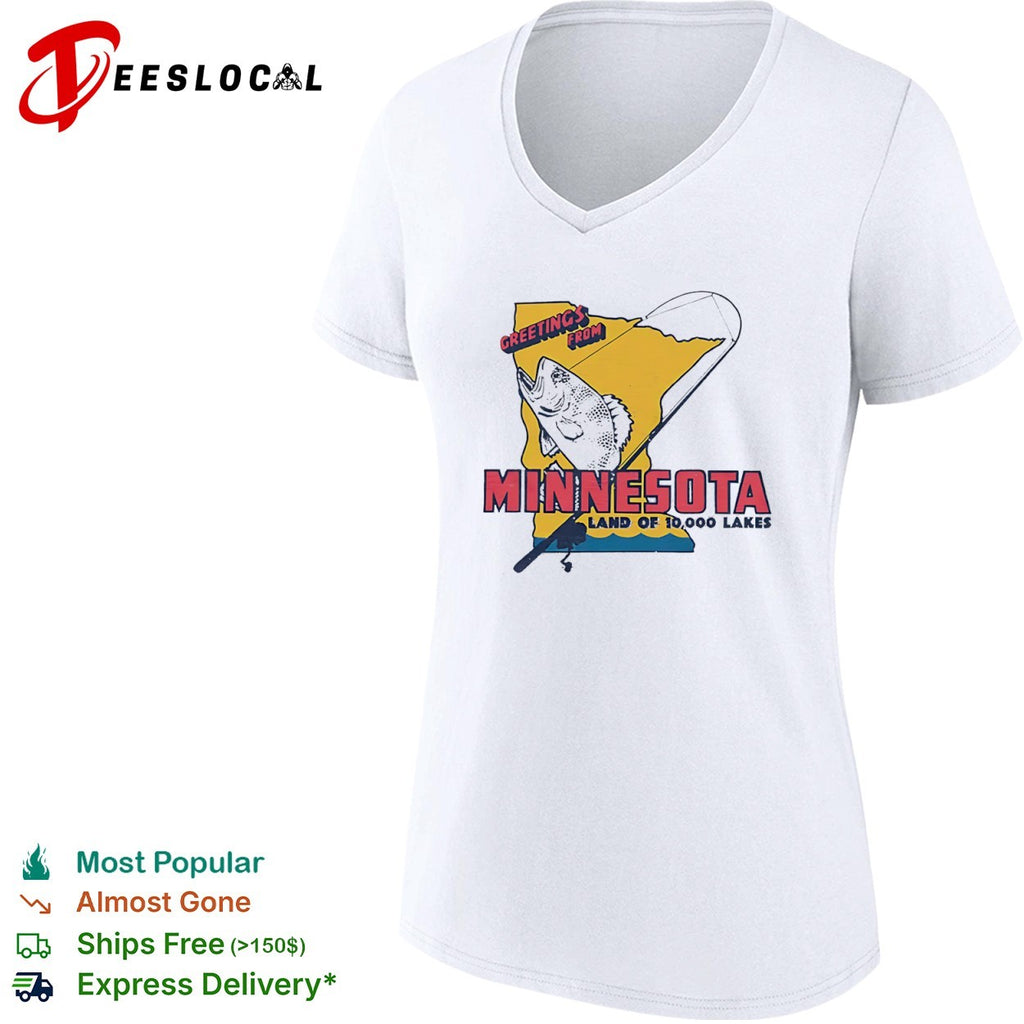 Greetings from Minnesota Land of 10000 Lakes Fishing shirt