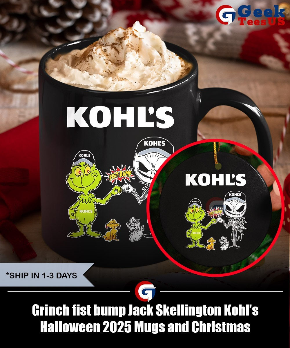 Grinch fist bump Jack Skellington Kohl’s Halloween 2025 shirt
