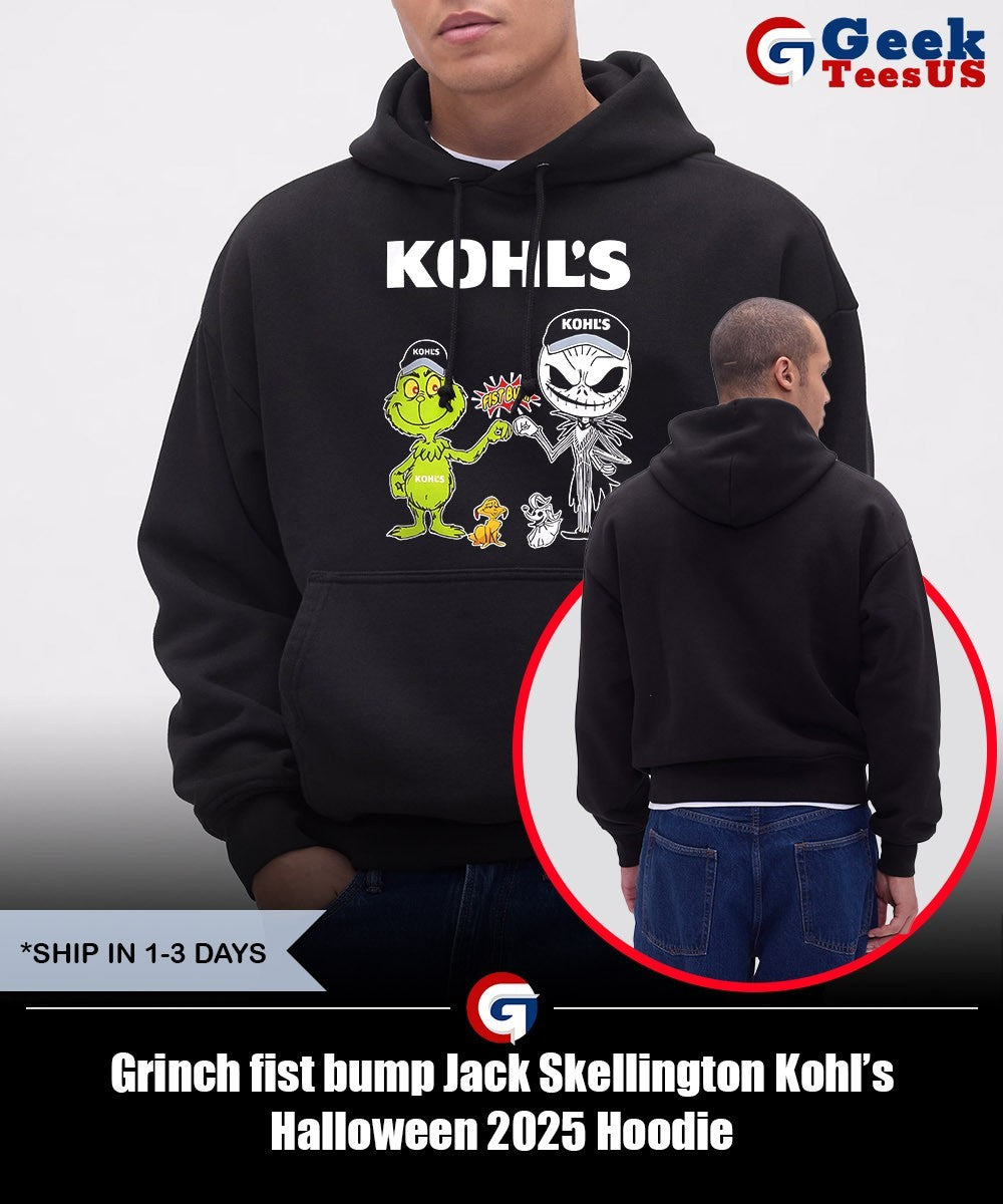 Grinch fist bump Jack Skellington Kohl’s Halloween 2025 shirt