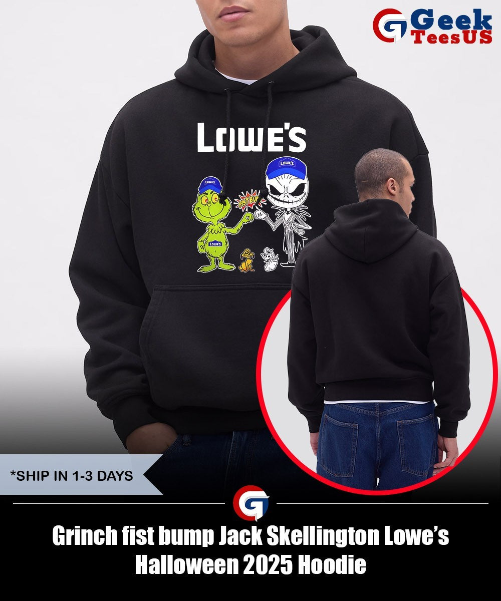 Grinch fist bump Jack Skellington Lowe’s Halloween 2025 shirt