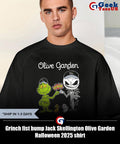Grinch fist bump Jack Skellington Olive Garden Halloween 2025 shirt