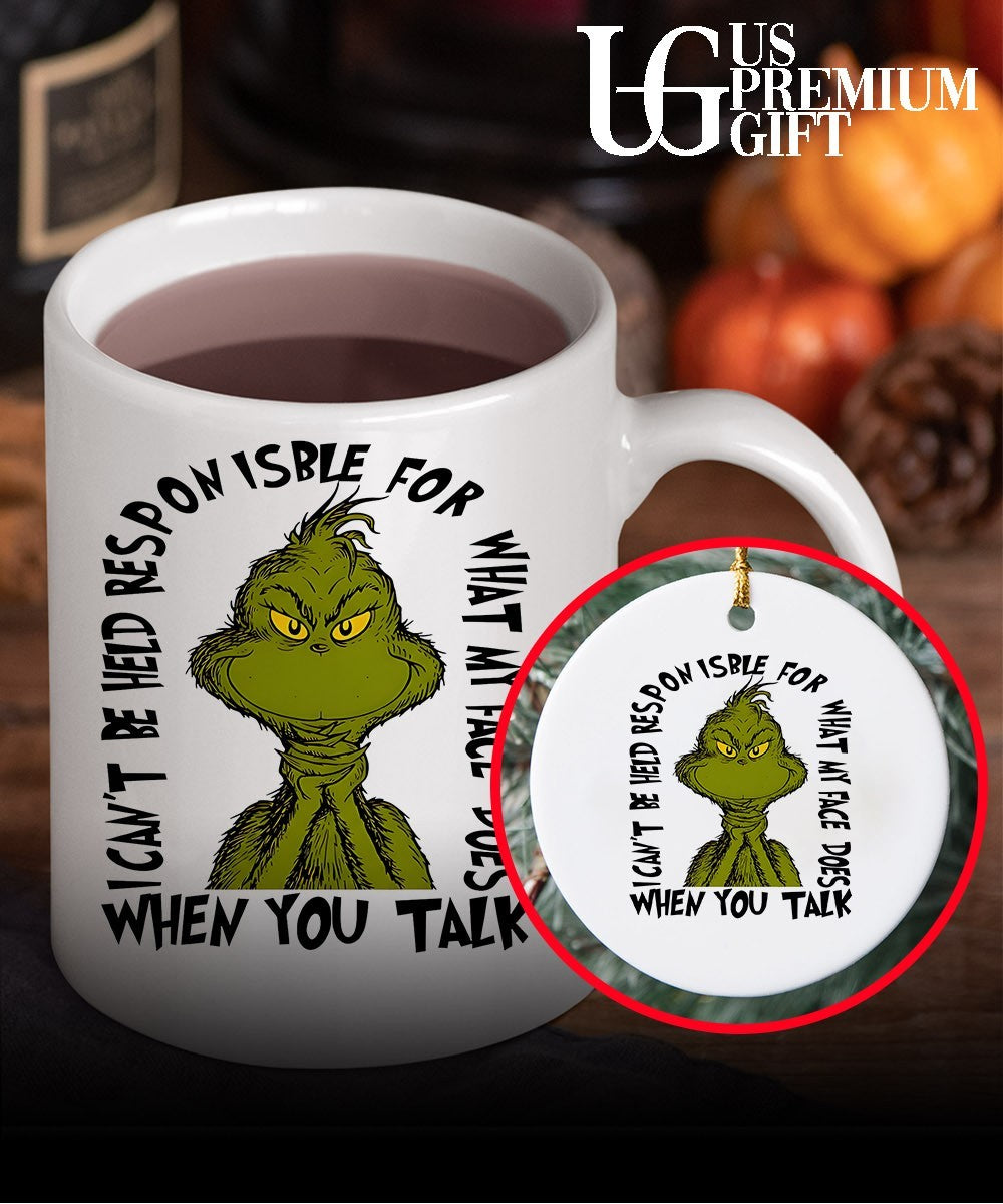 Grinch ponisble for what my face does i can’t be held when you talk shirt