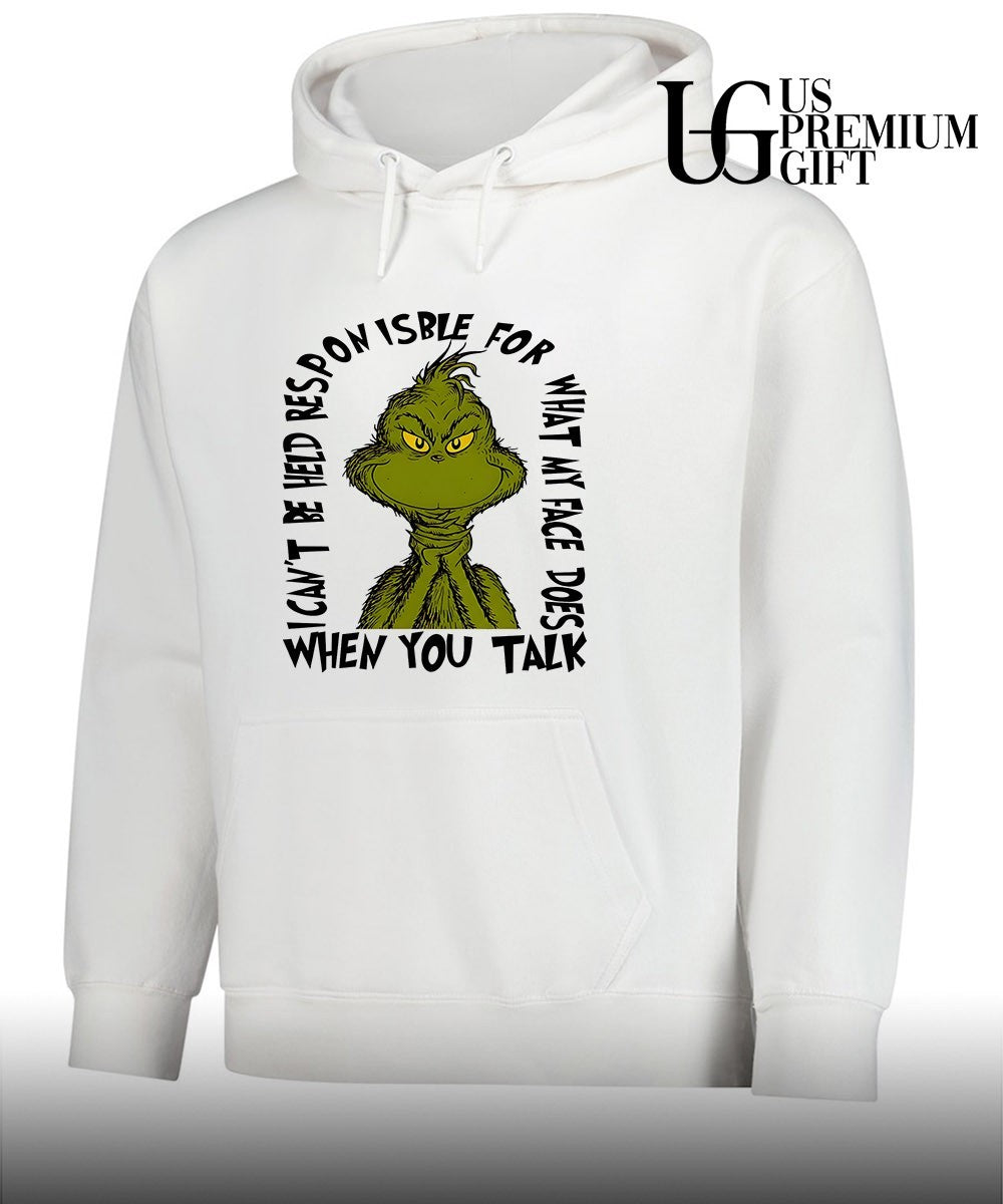 Grinch ponisble for what my face does i can’t be held when you talk shirt