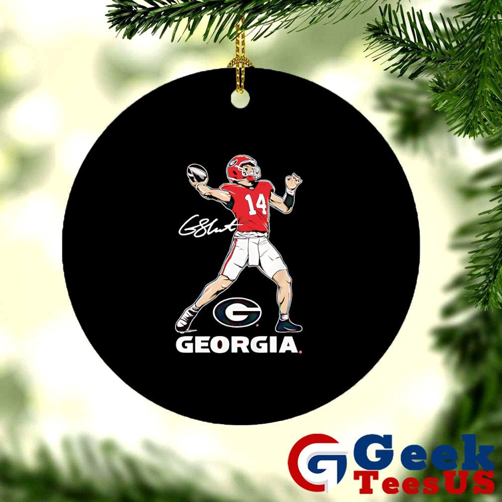 Gunner Stockton Georgia Bulldogs football superstar pose signature shirt