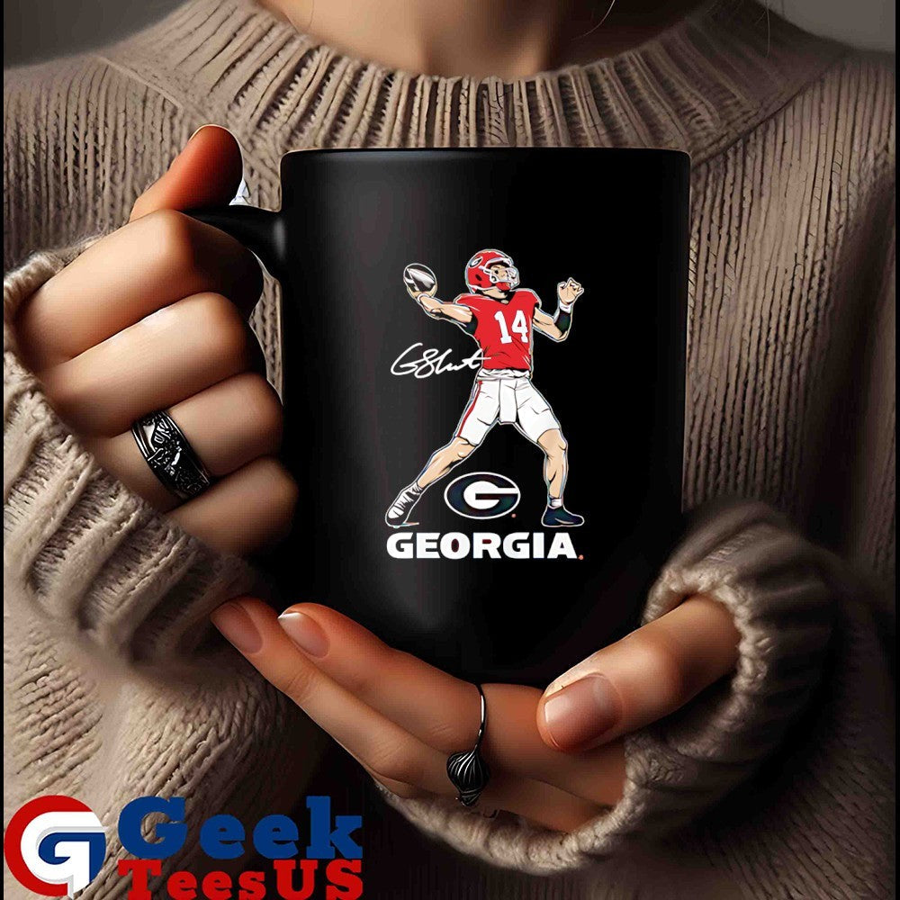 Gunner Stockton Georgia Bulldogs football superstar pose signature shirt