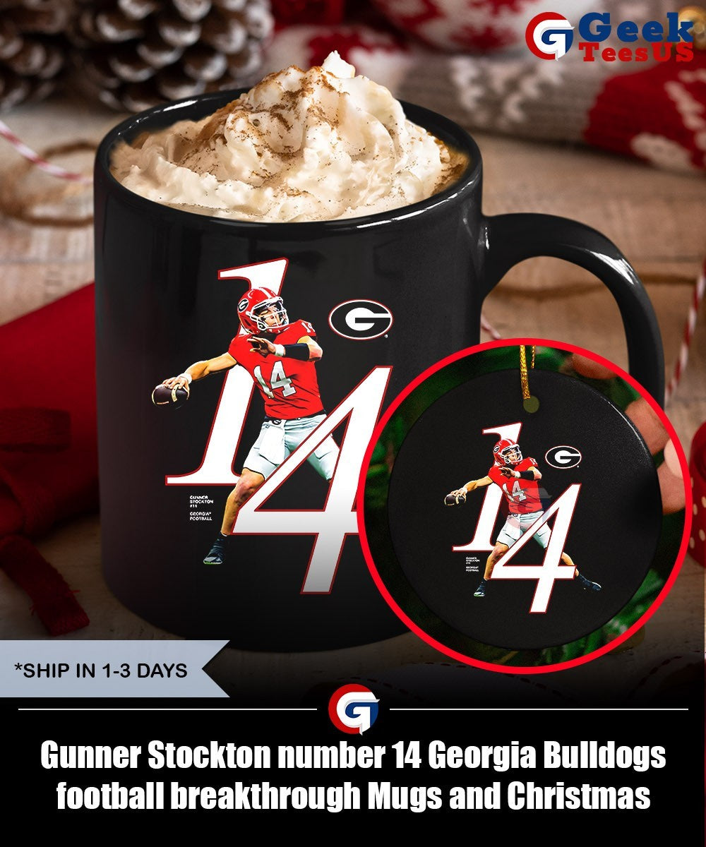 Gunner Stockton number 14 Georgia Bulldogs football breakthrough shirt