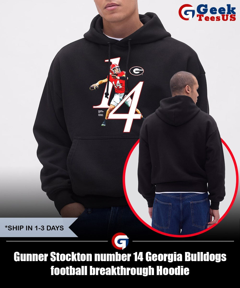 Gunner Stockton number 14 Georgia Bulldogs football breakthrough shirt
