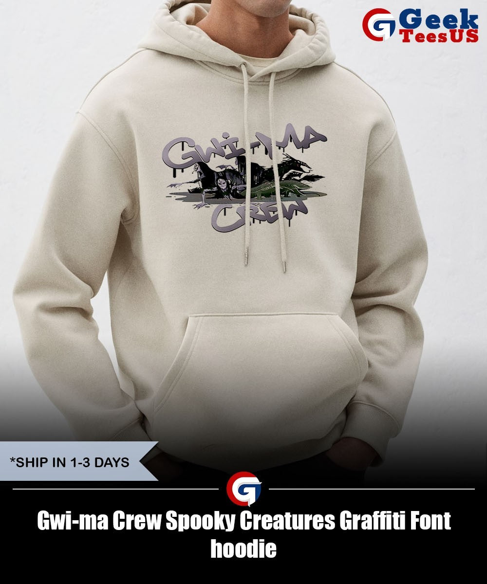 Gwi-ma Crew Spooky Creatures Graffiti Font shirt