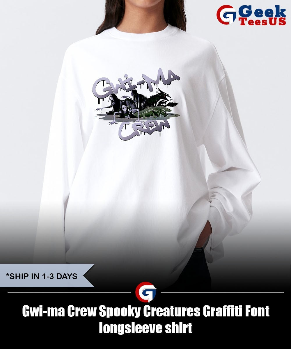 Gwi-ma Crew Spooky Creatures Graffiti Font shirt