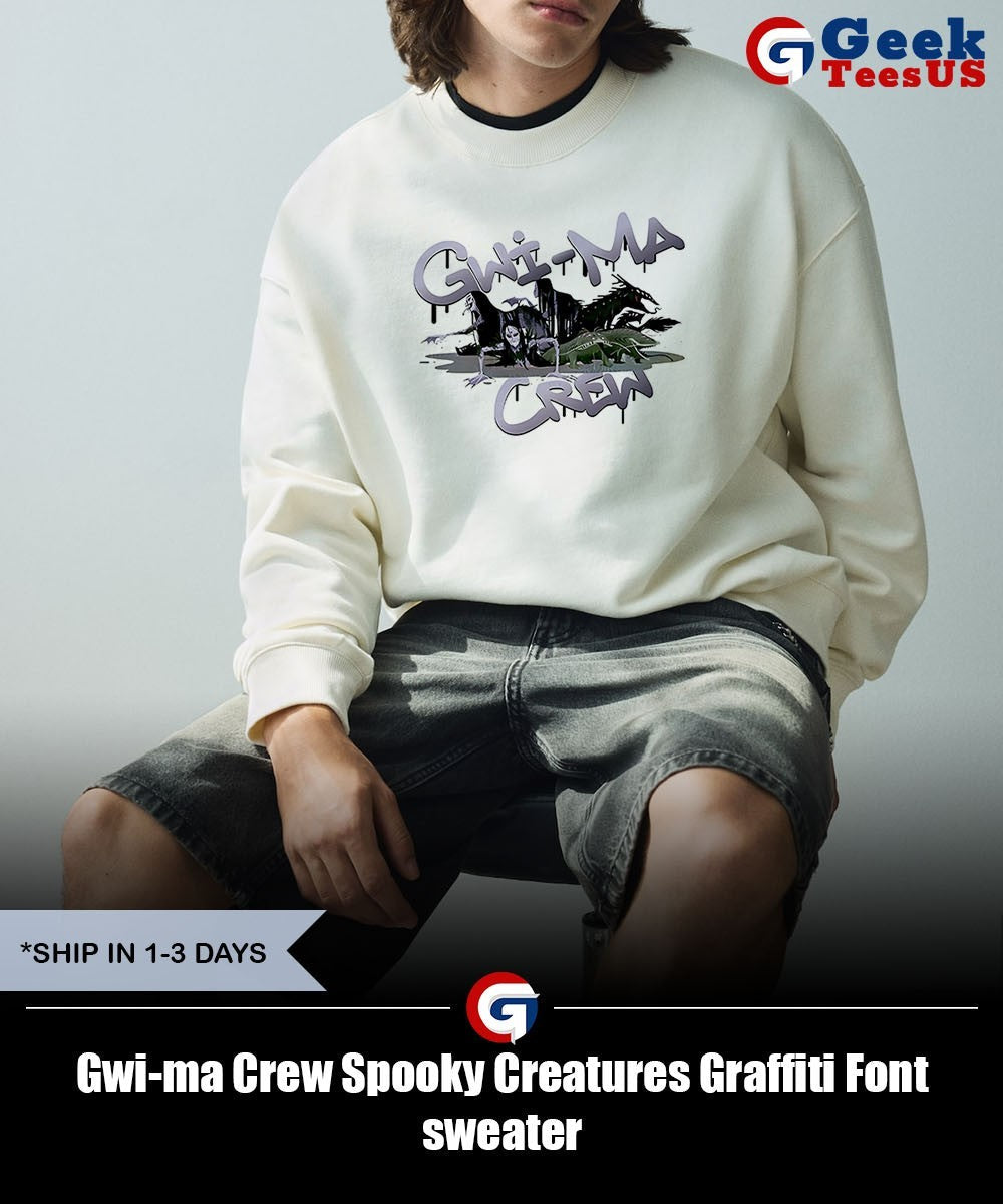 Gwi-ma Crew Spooky Creatures Graffiti Font shirt