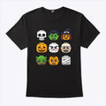 Halloween Building Brick Head Pumpkin Ghost Zombie Boys T Shirt