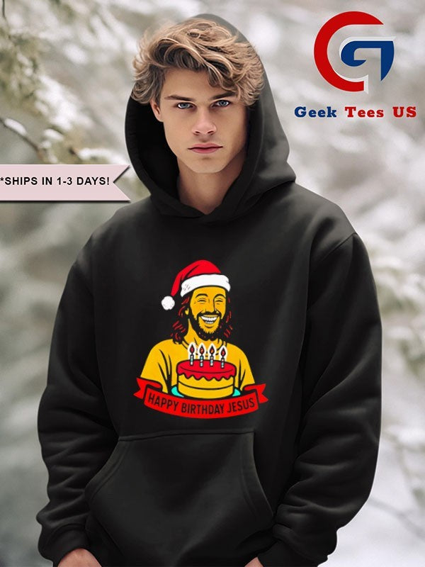 Happy Birthday Jesus Christmas hat Birthday Cake shirt