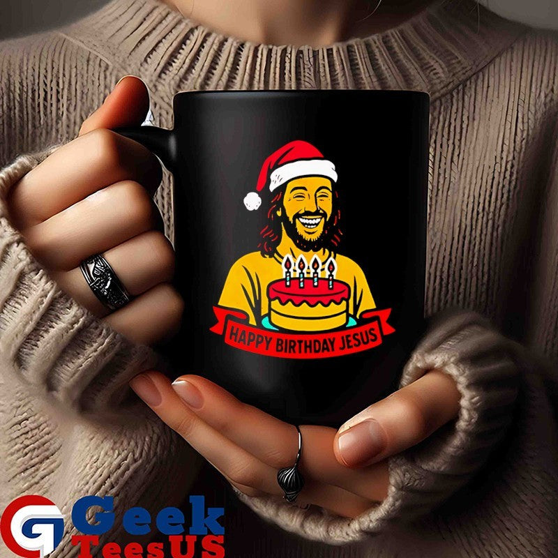 Happy Birthday Jesus Christmas hat Birthday Cake shirt