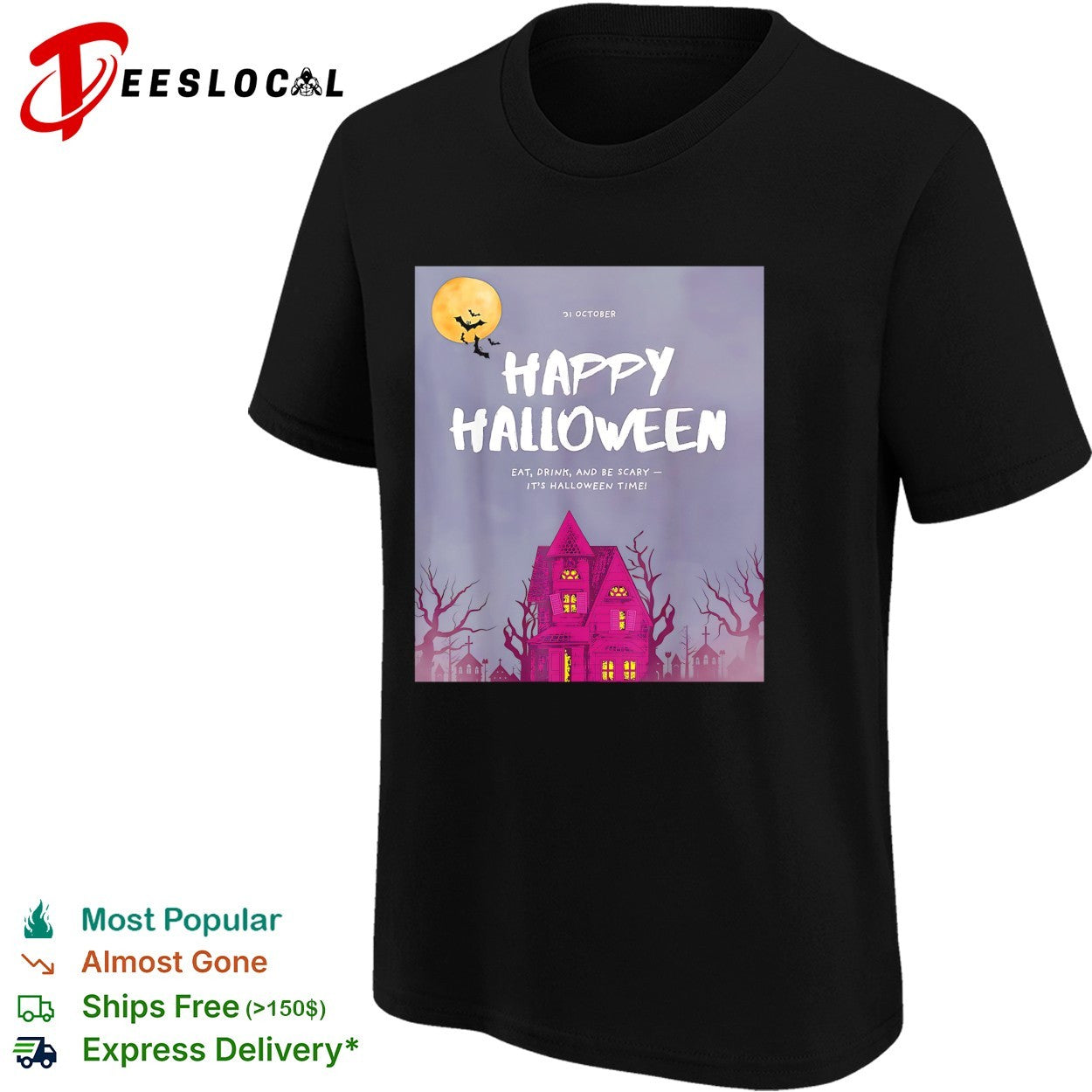Happy Halloween 31 October haunted house shirt