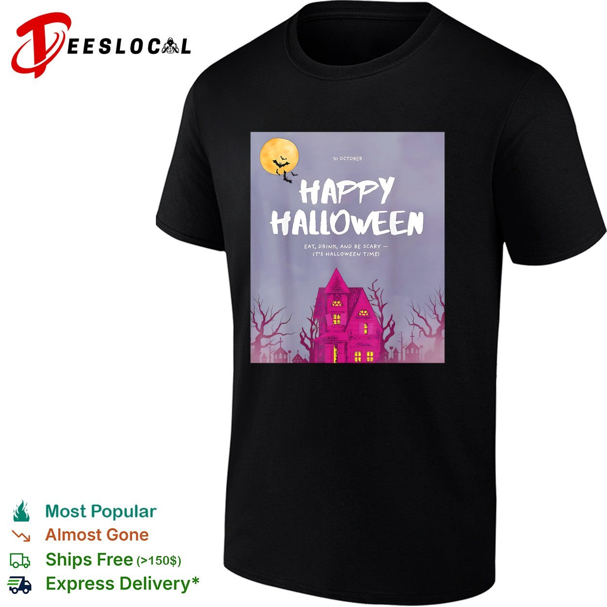 Happy Halloween 31 October haunted house shirt
