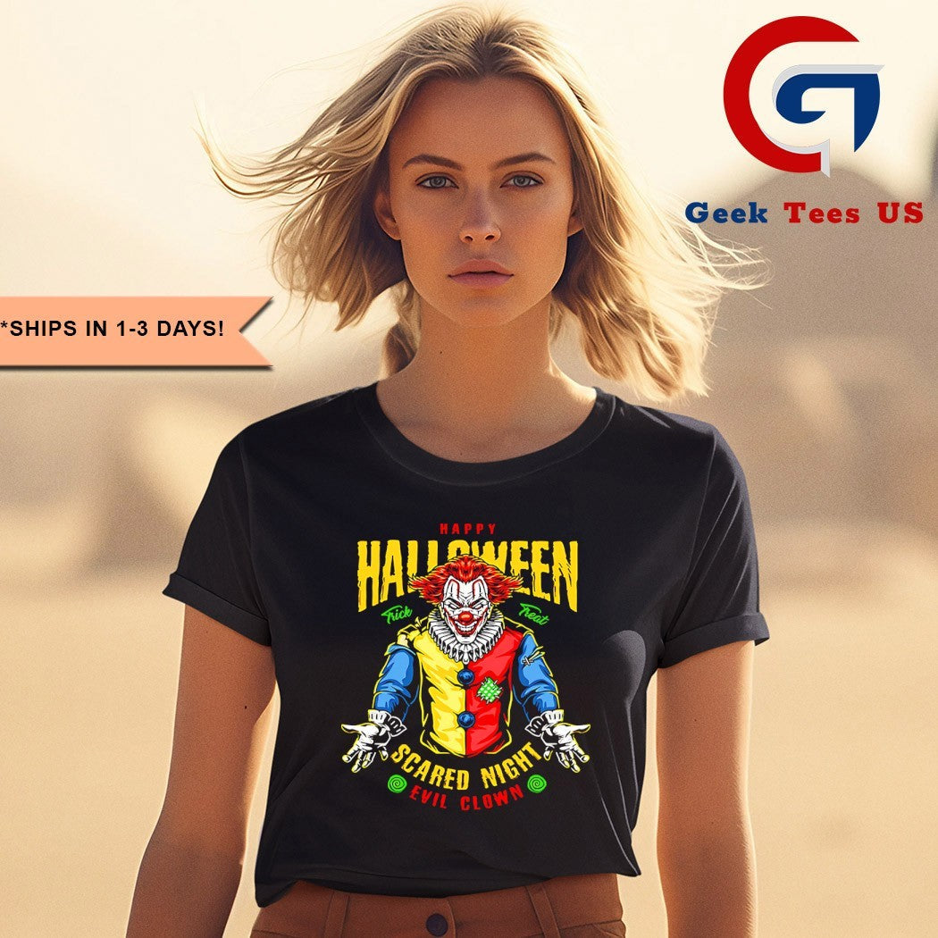 Happy Halloween Scared Night Evil Clown shirt