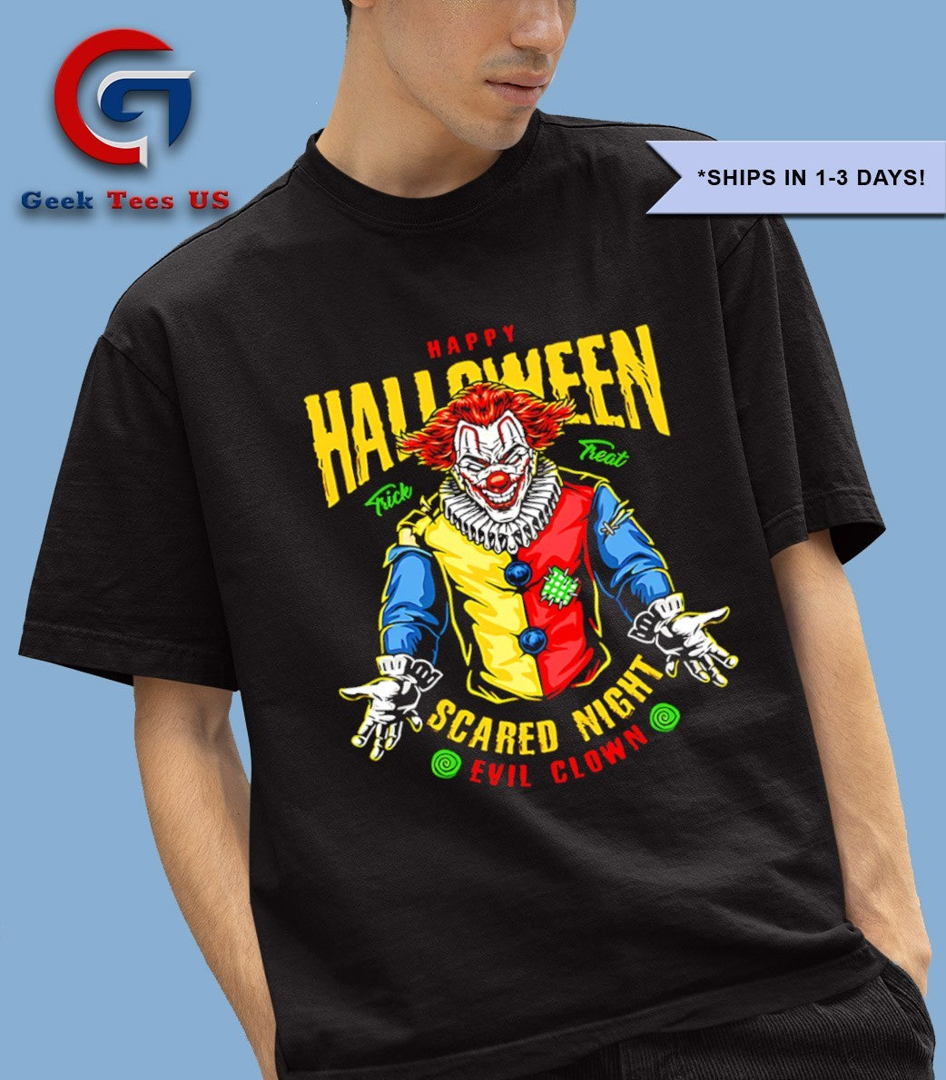 Happy Halloween Scared Night Evil Clown shirt