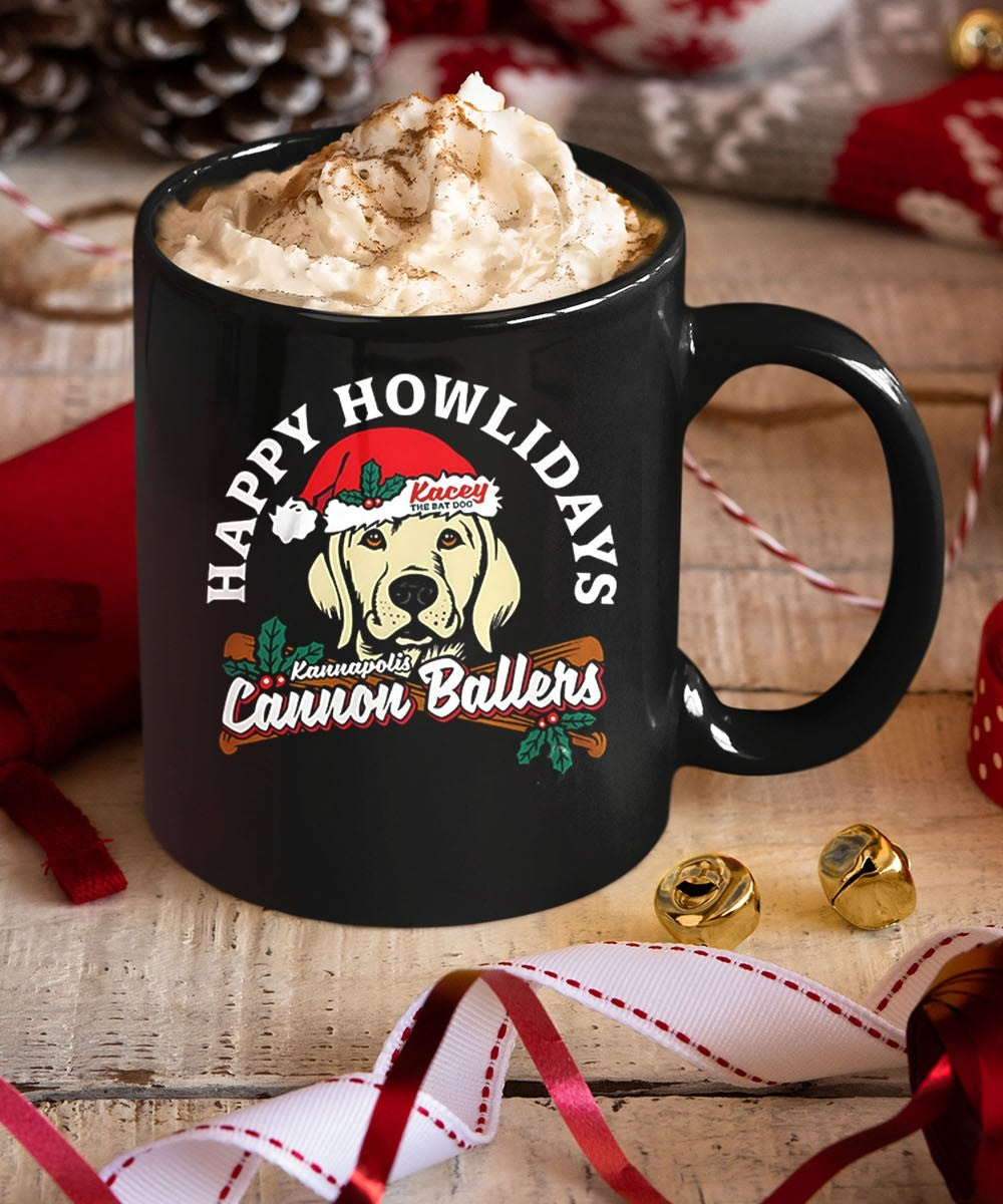 Happy Howlidays Kannapolis Cannon Ballers Kacey the Bat Dog Xmas 2025 shirt
