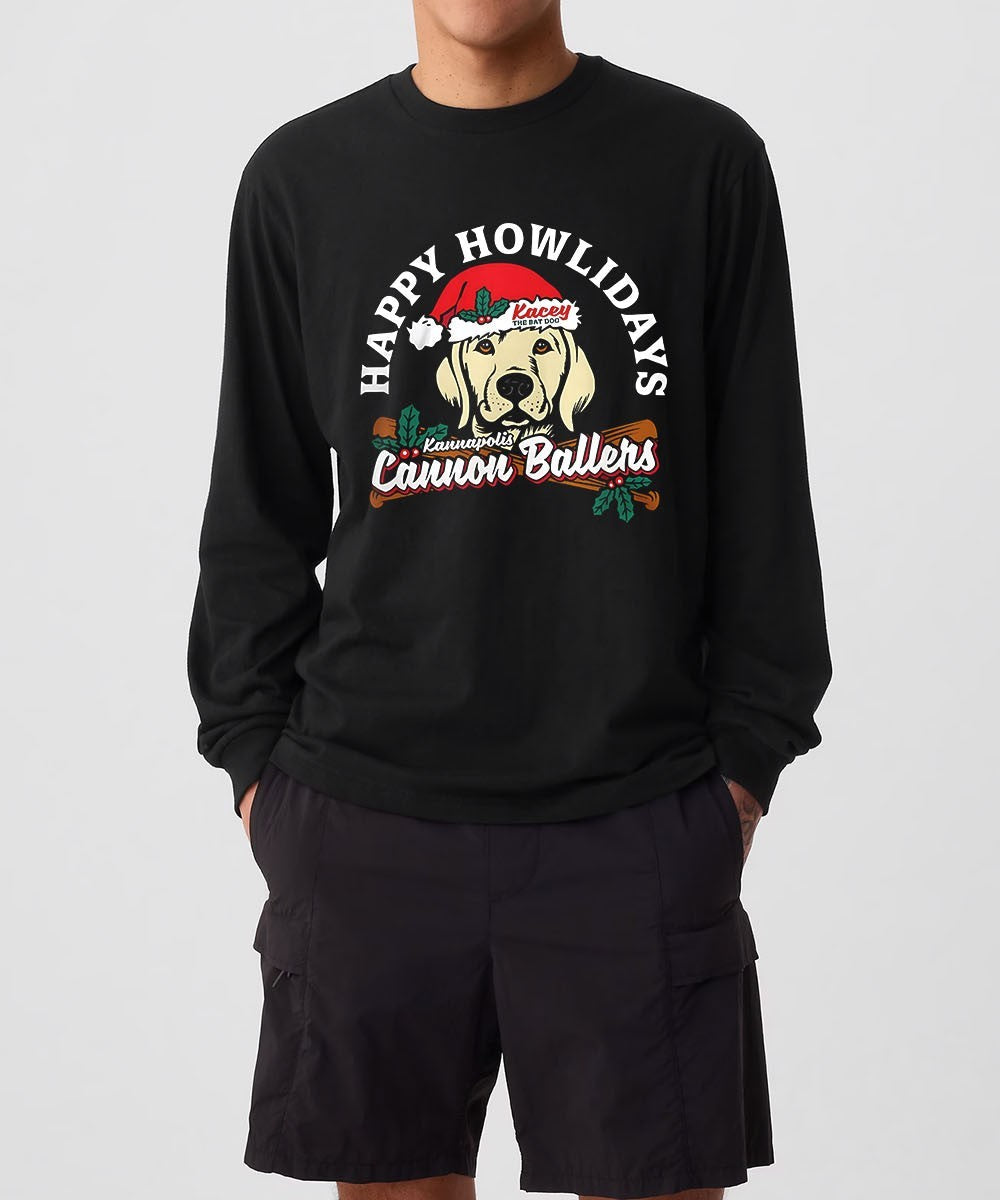 Happy Howlidays Kannapolis Cannon Ballers Kacey the Bat Dog Xmas 2025 shirt