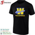 Hawaii Rainbow Warriors volleyball team cursive lettering bold block letter badge logo shirt